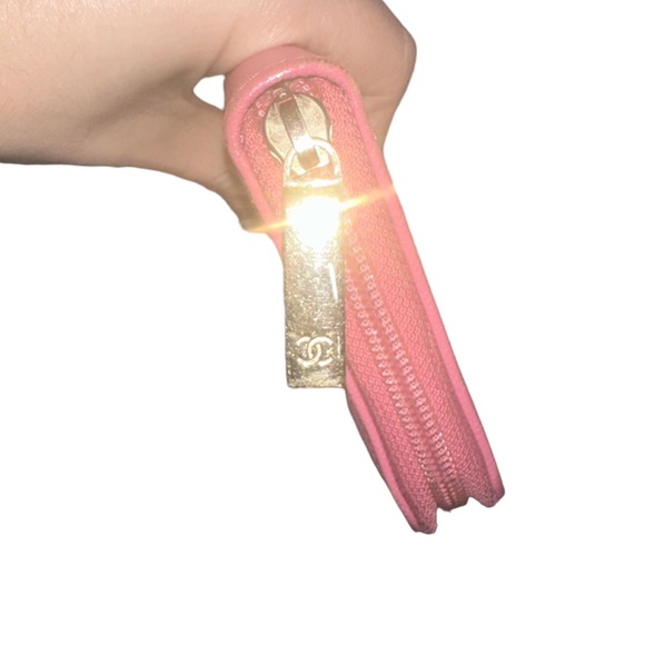 CHANEL EUC RARE PINK TIMELESS CC CAVIAR FULL ZIP LONG WALLET W/ COA CARD - Picture 13 of 13